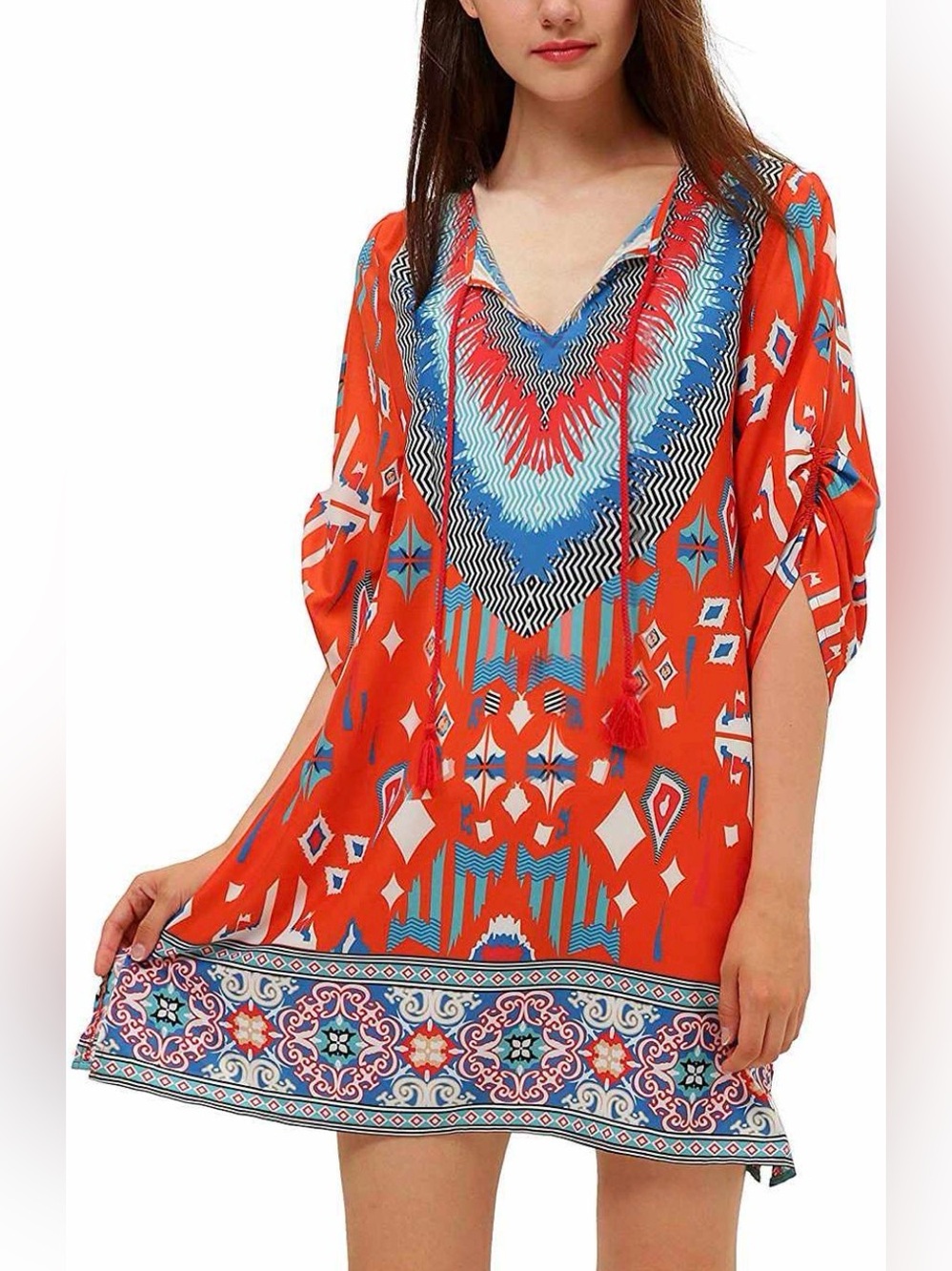 Urban CoCo Size L Geometric Print Summer Shift Dress